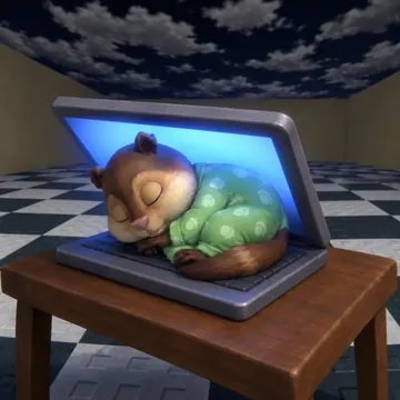 Asleep inside the laptop